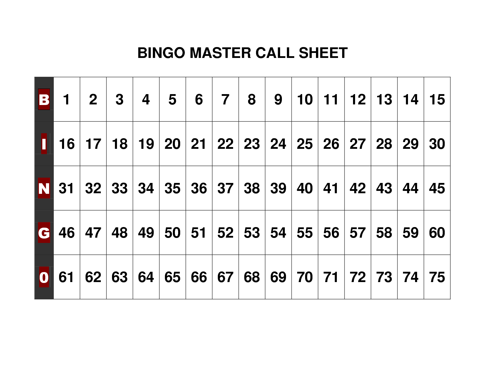 Blank bingo template pdf